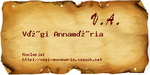 Vági Annamária névjegykártya